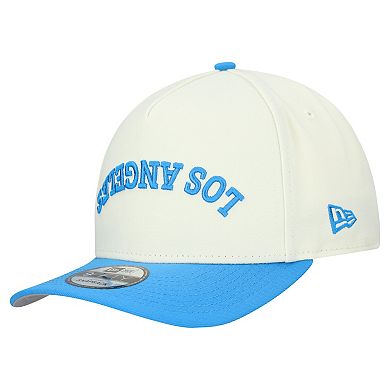 Men's New Era Cream Los Angeles Chargers Upside Down 9FIFTY A-Frame Snapback Hat