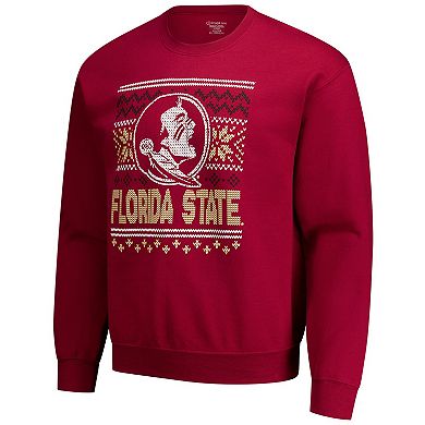 Men's Garnet Florida State Seminoles Holiday Fleece Sweatshirt