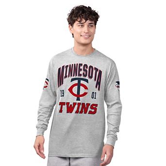 Men's Starter Heather Gray/Navy Minnesota Twins Two-Pack Long Sleeve & Short Sleeve T-Shirt Set
