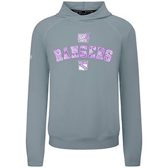 Men's Levelwear Gray New York Rangers Hockey Fights Cancer Mandate Tri-Blend Hoodie