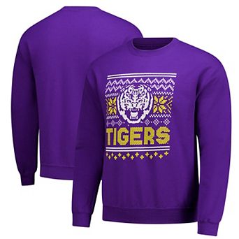 Men's Purple LSU Tigers Holiday Fleece Sweatshirt