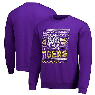 Men's Purple LSU Tigers Holiday Fleece Sweatshirt