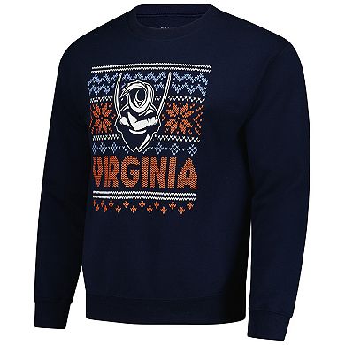 Men's Navy Virginia Cavaliers Holiday Fleece Sweatshirt