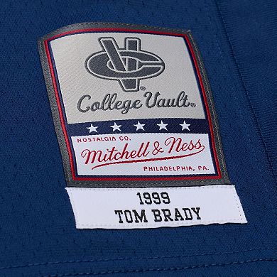 Men's Mitchell & Ness Tom Brady Navy Michigan Wolverines 1999 College Vault Jersey