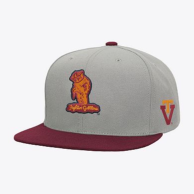 Men's Mitchell & Ness Gray/Maroon Virginia Tech Hokies Plaid OG Snapback Hat