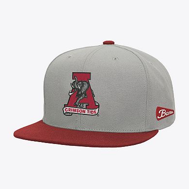 Men's Mitchell & Ness Gray/Crimson Alabama Crimson Tide Plaid OG Snapback Hat