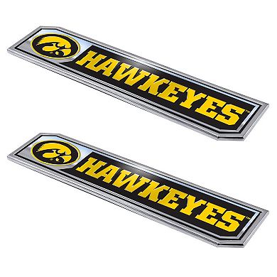 Logo Brands Iowa Hawkeyes 2-Pack Embossed Truck Emblem Set