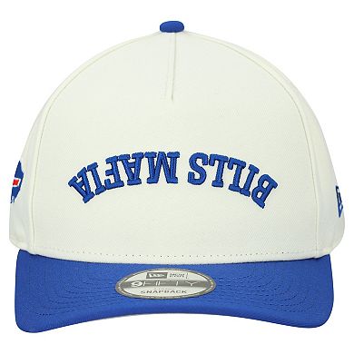 Men's New Era Cream Buffalo Bills Upside Down 9FIFTY A-Frame Snapback Hat