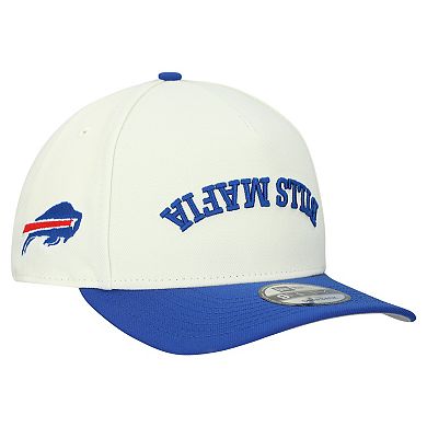 Men's New Era Cream Buffalo Bills Upside Down 9FIFTY A-Frame Snapback Hat