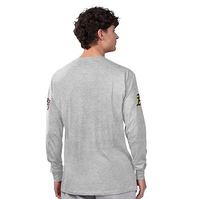 Men's Starter Heather Gray/Green Athletics Two-Pack Long Sleeve & Short Sleeve T-Shirt Set