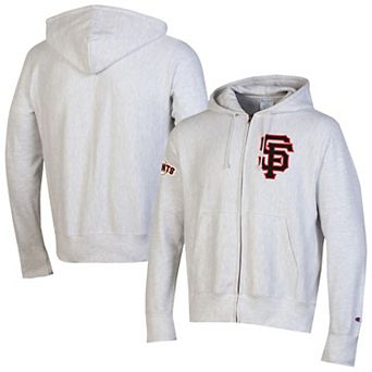 Men's Champion Gray San Francisco Giants Reverse Weave Chenille Full-Zip Hoodie