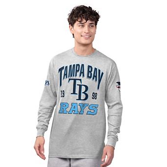 Men's Starter Heather Gray/Navy Tampa Bay Rays Two-Pack Long Sleeve & Short Sleeve T-Shirt Set