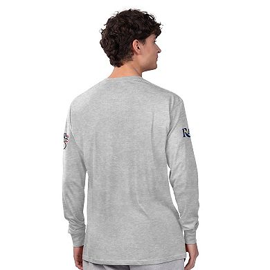 Men's Starter Heather Gray/Navy Tampa Bay Rays Two-Pack Long Sleeve & Short Sleeve T-Shirt Set