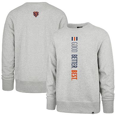 Men's '47 Heather Gray Chicago Bears Good. Better. Best. Franklin Sweatshirt
