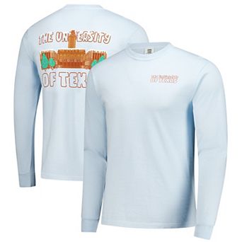 Men's Image One Light Blue Texas Longhorns Frosted Dreams Comfort Colors Long Sleeve T-Shirt