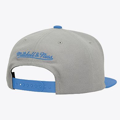 Men's Mitchell & Ness Gray/Carolina Blue North Carolina Tar Heels Plaid OG Snapback Hat