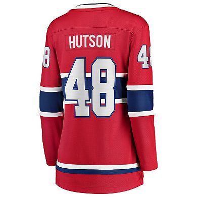 Women's Fanatics Lane Hutson Red Montreal Canadiens Home Breakaway Player Jersey