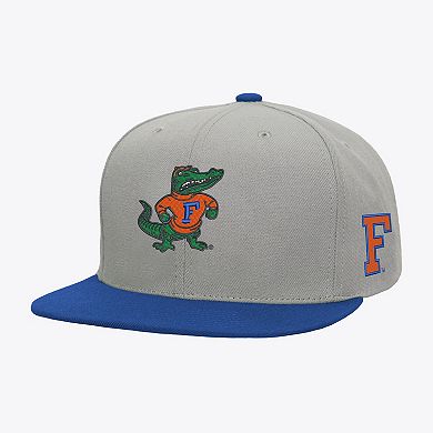 Men's Mitchell & Ness Gray/Royal Florida Gators Plaid OG Snapback Hat