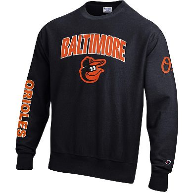 Men's Champion Black Baltimore Orioles Reverse Weave Chenille Sweatshirt