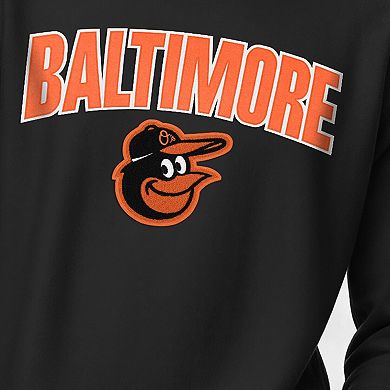 Men's Champion Black Baltimore Orioles Reverse Weave Chenille Sweatshirt