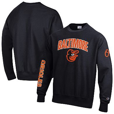 Men's Champion Black Baltimore Orioles Reverse Weave Chenille Sweatshirt