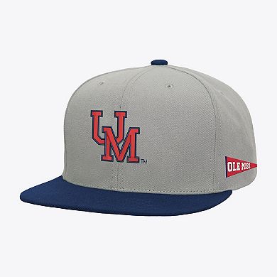 Men's Mitchell & Ness Gray/Navy Ole Miss Rebels Plaid OG Snapback Hat