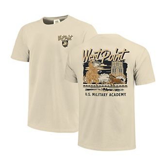 Men's Image One Natural Army Black Knights Comfort Colors Hand-Drawn Campus Stack T-Shirt