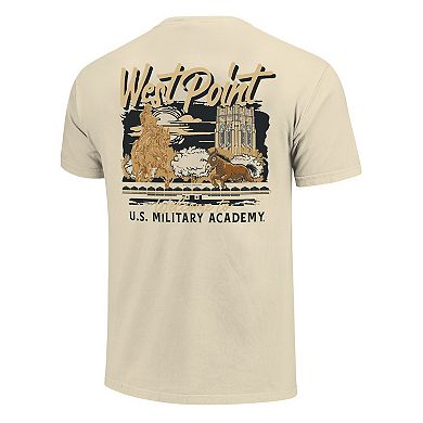 Men's Image One Natural Army Black Knights Comfort Colors Hand-Drawn Campus Stack T-Shirt
