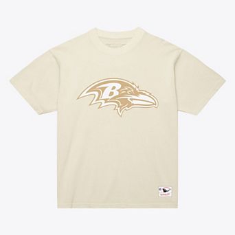 Men's Mitchell & Ness Ray Lewis Cream Baltimore Ravens Sandman Name & Number T-Shirt