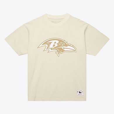 Men's Mitchell & Ness Ray Lewis Cream Baltimore Ravens Sandman Name & Number T-Shirt