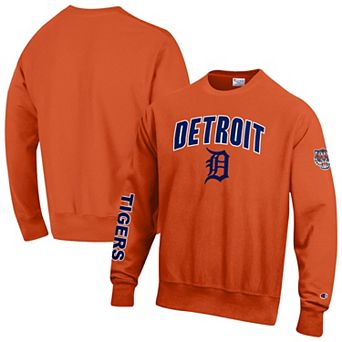 Men's Champion Orange Detroit Tigers Reverse Weave Chenille Sweatshirt