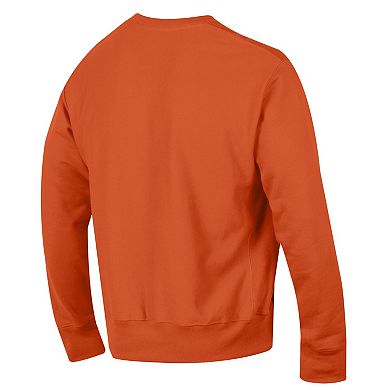 Men's Champion Orange Detroit Tigers Reverse Weave Chenille Sweatshirt