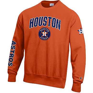Men's Champion Orange Houston Astros Reverse Weave Chenille Sweatshirt