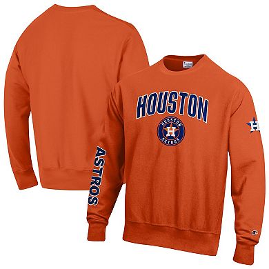 Men's Champion Orange Houston Astros Reverse Weave Chenille Sweatshirt