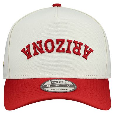Men's New Era Cream Arizona Cardinals Upside Down 9FIFTY A-Frame Snapback Hat