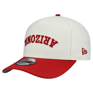 Men's New Era Cream Arizona Cardinals Upside Down 9FIFTY A-Frame Snapback Hat
