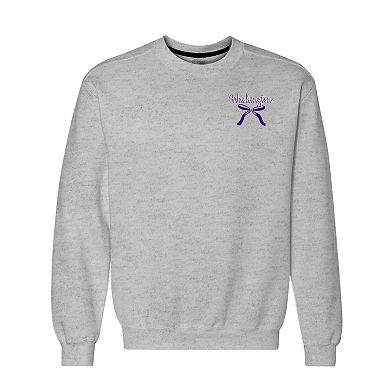 Women's Heather Gray Washington Huskies Classic Merry Christmas Tree Crewneck Sweatshirt