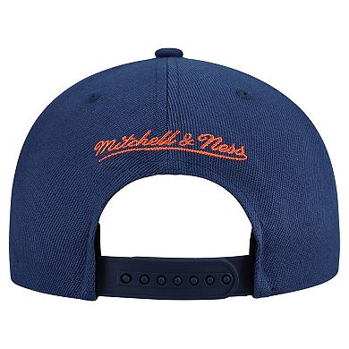 Men's Mitchell & Ness Royal Edmonton Oilers Retro Script Colorblock Snapback Hat