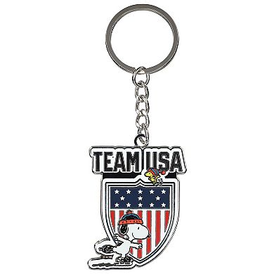 Team USA Peanuts Snoopy & Woodstock Skating Keychain