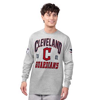 Men's Starter Heather Gray/Navy Cleveland Guardians Two-Pack Long Sleeve & Short Sleeve T-Shirt Set