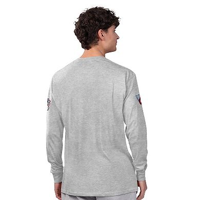 Men's Starter Heather Gray/Navy Cleveland Guardians Two-Pack Long Sleeve & Short Sleeve T-Shirt Set