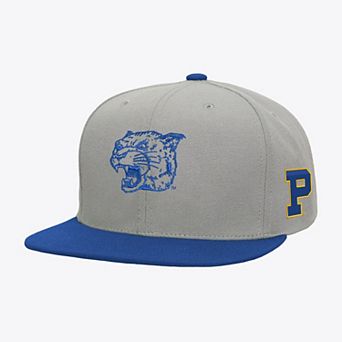 Men's Mitchell & Ness Gray/Royal Pitt Panthers Plaid OG Snapback Hat