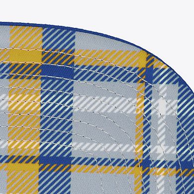 Men's Mitchell & Ness Gray/Royal Pitt Panthers Plaid OG Snapback Hat