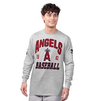 Men's Starter Heather Gray/Red Los Angeles Angels Two-Pack Long Sleeve & Short Sleeve T-Shirt Set