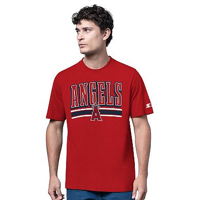Men's Starter Heather Gray/Red Los Angeles Angels Two-Pack Long Sleeve & Short Sleeve T-Shirt Set