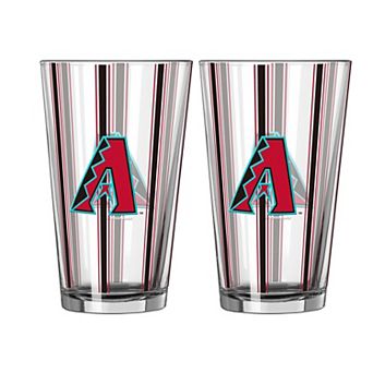 Logo Brands Arizona Diamondbacks Two-Piece 16oz. Striped Pint Glass Set