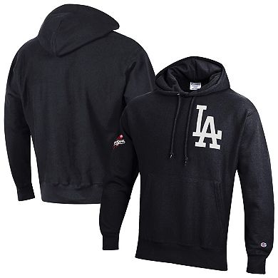 Men's Champion Black Los Angeles Dodgers Reverse Weave Chenille Hoodie