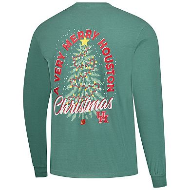 Men's Image One Light Green Houston Cougars Holiday Long Sleeve T-Shirt