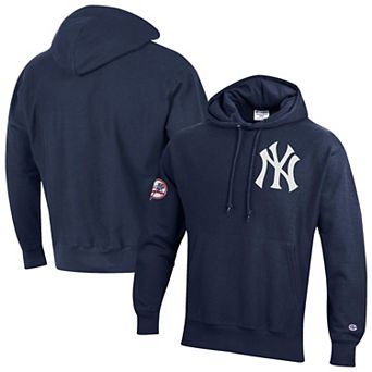Men's Champion Navy New York Yankees Reverse Weave Chenille Hoodie