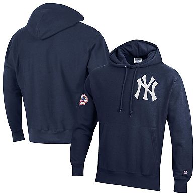 Men's Champion Navy New York Yankees Reverse Weave Chenille Hoodie